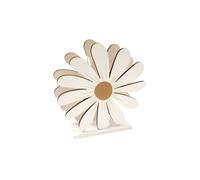 VASE DÉCO MARGUERITE BOIS 12.3X12X3.2CM BLANC