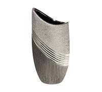 Vase déco moderne vase à fleur vase en céramique vase argent / gris hauteur 30 cm