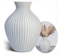 Vase décoratif 3D de qualité supérieure de 25 cm - Grand vase ondulé moderne, incassable, décoration pour salon, salle à manger et chambre à coucher, style minimaliste