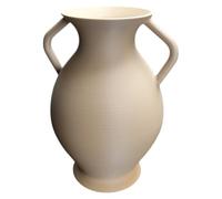 Vase décoratif amphore grecque, carafe en céramique de style ancien à deux poignées, sculpture de décoration d'intérieur (beige)