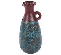 Vase Décoratif Artisanal avec Effet Vieilli en Terre Cuite Bleu et Marron Velia
