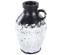 Vase Décoratif Artisanal avec Effet Vieilli en Terre Cuite Noir Blanc Massalia