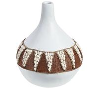 Vase Décoratif Blanc en Terre Cuite 33 cm Fait Main Fleurs Artificielles Simpang