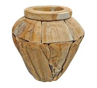 Vase décoratif en bois de teck massif H. 39 cm - WINNIE M Meubletmoi