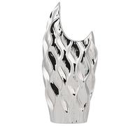 Vase Décoratif en Forme de Cruche fabriqué en Grès Argenté Brillant au Style Moderne et Glamour Beliani