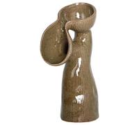 Vase Décoratif en Grès 28 cm Fleurs Imperméable Accessoires Salon Bureau Chambre