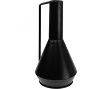 Vase décoratif en métal noir dans un design de pot décoratif, accroche-regard stylé 19,5cm x 38,5cm pour les fleurs séchées et les fleurs artificielles