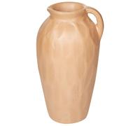 Vase Décoratif en Terre Cuite Beige Finition Laquée 46 cm Fait Main pour Fleurs