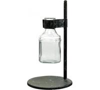 Vase décoratif en verre avec support métallique noir - vase de table bouteille en verre - design rétro Ø13cm