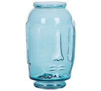 Vase Décoratif en Verre Bleu 31 cm Fleurs Sèches Scandinave à Surface Visage Sam
