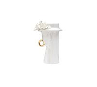 Vase décoratif femme en porcelaine blanc et or 23,5 cm