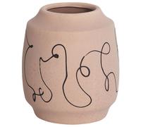 Vase Décoratif Grès Motif Abstrait Imperméable Fleurs Beige Sable Skate