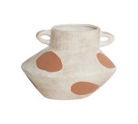 Vase Décoratif Grès Motif Points Imperméable Fleurs Beige Clair Alosidae
