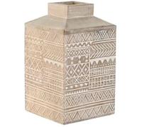 Vase décoratif - HOME ESPRIT - Bois de manguier - 18 x 18 x 30,5 cm - Blanc - Multicolore