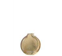 Vase décoratif - J-LINE - Miki - Verre transparent - Doré - 15x4x15 cm
