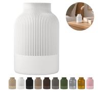 Vase décoratif Japandi 9 6 cm strié en PLA - Blanc