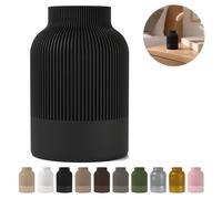 Vase décoratif Japandi 9 6 cm strié en PLA - Noir
