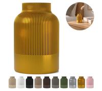 Vase décoratif Japandi 9 6 cm strié en PLA - Or soyeux