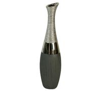 Vase décoratif Luxor H - A poser au sol 40 cm - Diamètre : 9 cm - Argenté - Céramique Formano