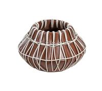 Vase Décoratif Marron en Terre Cuite 22 cm Fait Main Fleurs Artificielles Kluet