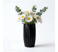 Vase décoratif moderne avec texture ondulée à vortex - Bouche en étoile au design créatif pour fleurs, branches, plantes artificielles, idéal pour ameublement maison/studio/bureau, pièce maîtresse