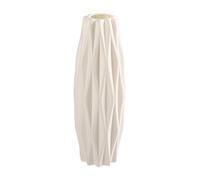 Vase décoratif pour fleurs ou affichage autonome, Model E | Forme de vase ouvert pour organiser des fleurs, extérieur à finition blanche, accent décoratif lorsqu ' est exposé