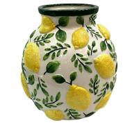 Vase décoratif Signes Grimalt citrons petit en dolomite - 21 x 21 x 22 cm
