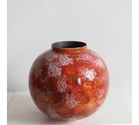 Vase décoratif vase en céramique rond rouge moderne nouveau style chinois salon ornements floraux vase esthétique