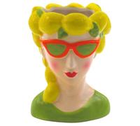 Vase décoratif XL en céramique pour Femme avec tête de Citron, décoration Citron, Multicolore, 12 x 12 x 17 cm