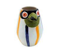 Vase décoratif XL - Tête de Vase pour Perroquet - Vase de Table - Vase en céramique avec Bec Vert - Vase avec décor Perroquet - en céramique Multicolore - Dimensions (L x l x H) : 15 x 12 x 16 cm