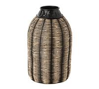 Vase Design en Rotin ""Corono"" 55cm Noir & Naturel