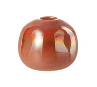 Vase Design Boule Verre 13cm Rouge Rouge G