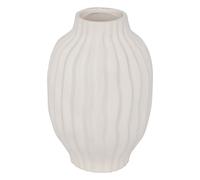 Atmosphera – Vase strié Fernan en céramique H22 cm Blanc