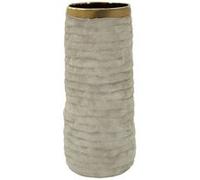 Vase Design en Céramique "Lima" 31cm Gris & Or Gris