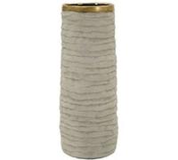 Vase Design en Céramique "Lima" 40cm Gris & Or Gris