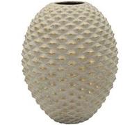 Vase Design en Céramique "Pepipas" 36cm Gris & Or Gris