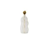 Vase design en céramique Uma 50cm Blanc et Or