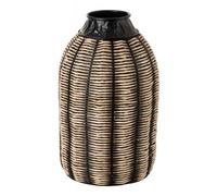 Vase Design en Rotin "Corono" 55cm Noir & Naturel