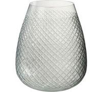 Vase Design en Verre "Carreaux" 25cm Transparent Transparent G