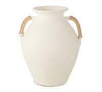 Vase Design ""Léo"" 43cm Blanc & Naturel