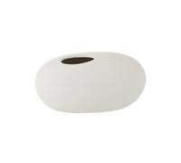 Vase Design "Ovale Céramique" 25cm Blanc Mat