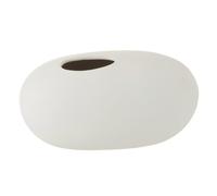 J-Line Vase Ovale Ceramique Blanc Mat Large