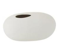 J-Line Vase Ovale Ceramique Blanc Mat Large