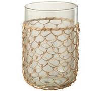 Vase Design "Tricot" 21cm Transparent & Naturel G