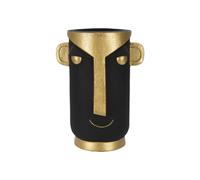 Vase Design Visage "Tribal" 40cm Noir & Or