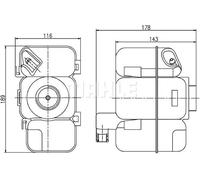 Vase d'expansion, liquide de refroidissement CRT 206 000S MAHLE pour VOLVO S80 I