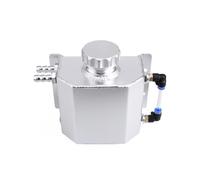 Vase D'expansion Réservoir Trop-plein Liquide Refroidissement Universel En Aluminium 1 L Avec Bouchon Vidange Reniflard Réservoir D'huile Dilatation OCC037 Refroidissement Bouteille(Argent)