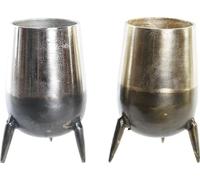 Vase DKD Home Decor 15,5 x 15,5 x 26 cm argenté or aluminium moderne (2 pièces)