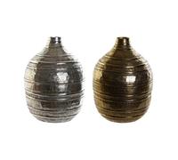 Vase DKD Home Decor 20 x 20 x 28,5 cm argenté or aluminium moderne (2 pièces)