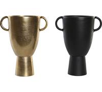 Vase DKD Home Decor 23 x 16 x 29 cm Noir Or Aluminium Moderne (2 pièces)